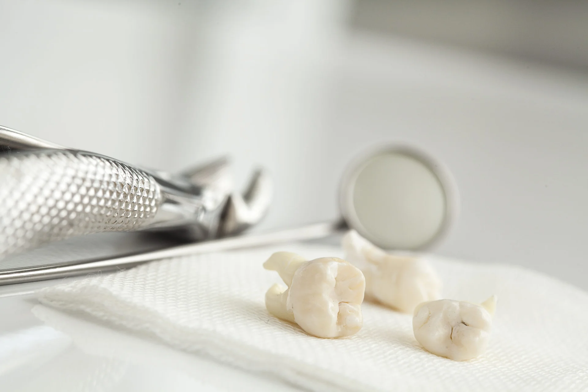Sterile surgical instruments prepared for oral surgery
