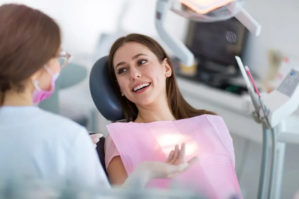Patient receiving treatment in a modern dental suite