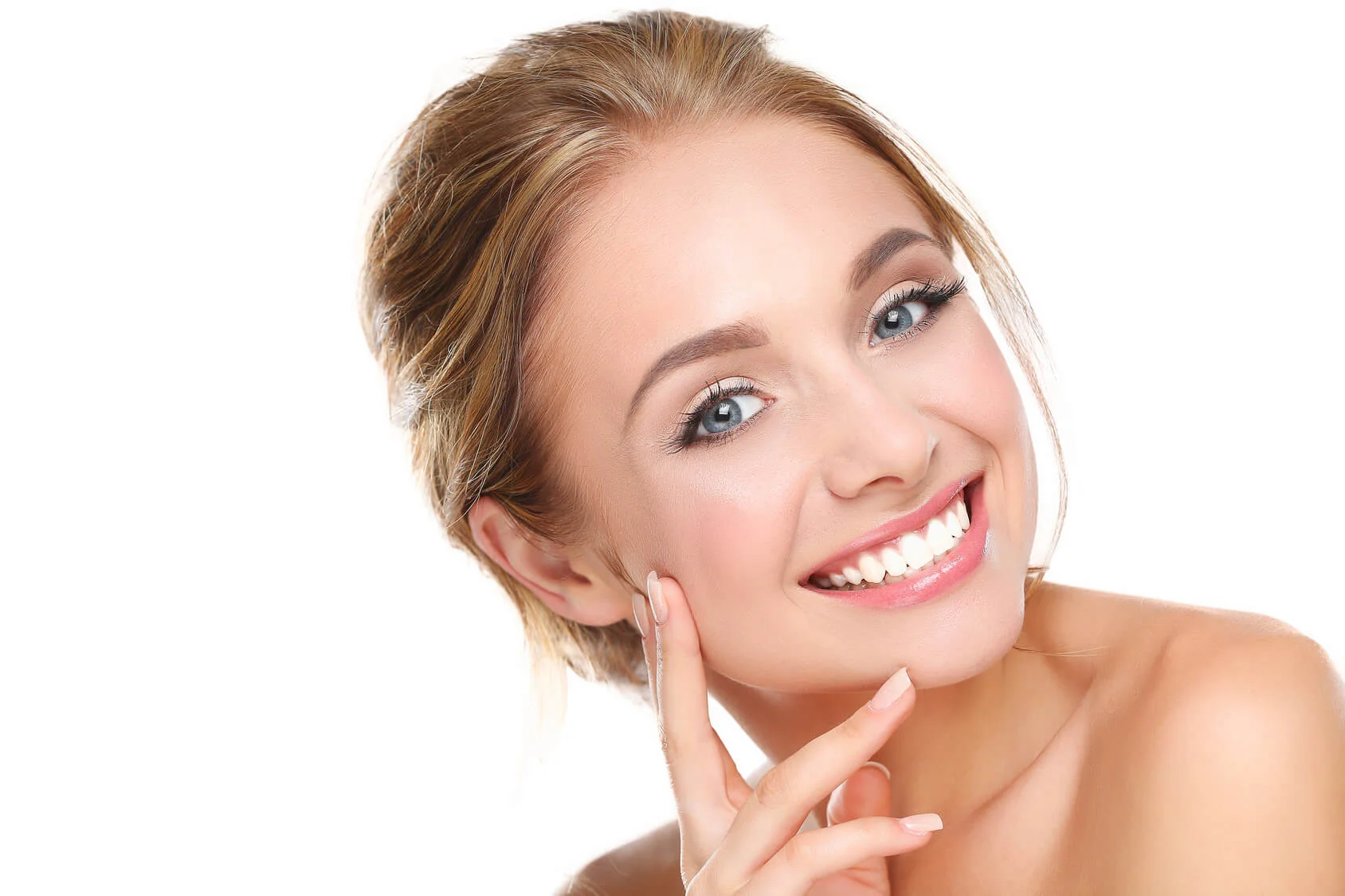 Woman with lifted, contoured facial profile