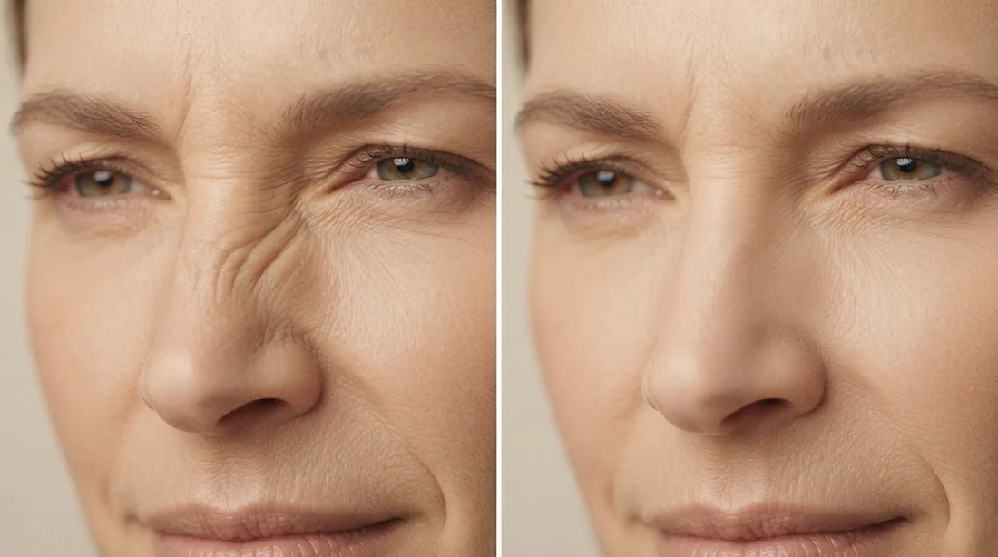 Bunny lines on the nose before and after treatment