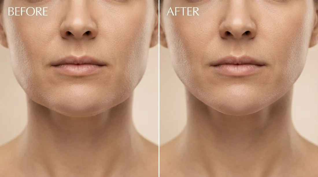 Masseter and jawline slimming before and after treatment