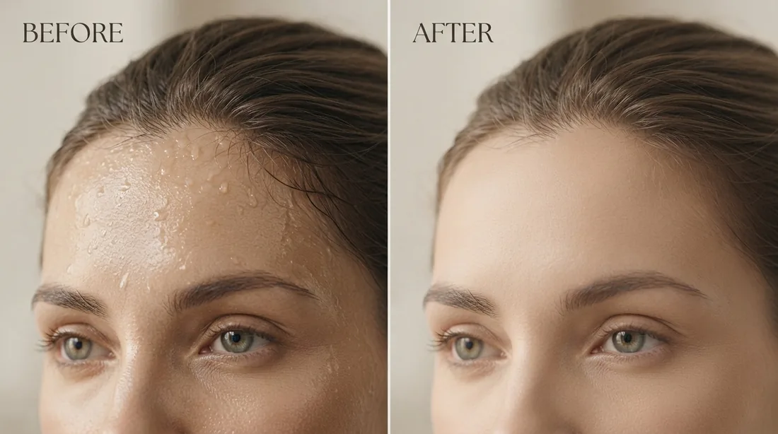 Facial sweating before and after treatment