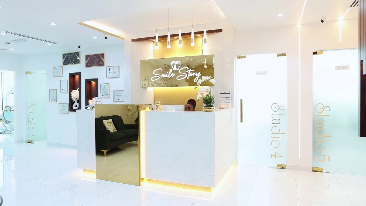 Reception and lobby at Smile Story Medical Center, Deira